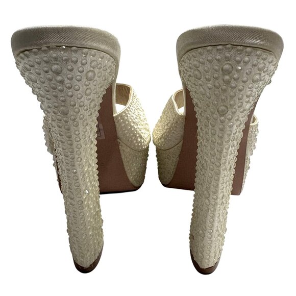 SIMMI London Dionne Crowe Droplet Platform Mules in Ivory - Picture 5 of 9